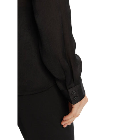 Camicia Donna con motivo logo tono su tono e colletto classico